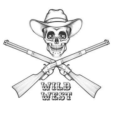 The Skull with rifles Stock Illustration