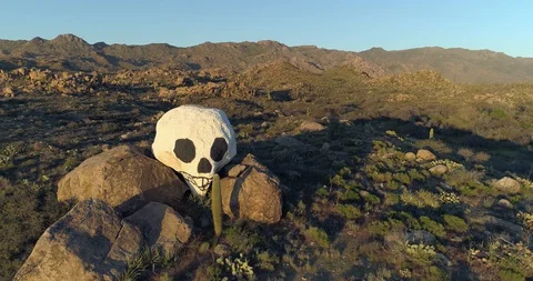 Skull Rock at Weaver Mountain Range Stock Footage 128819029