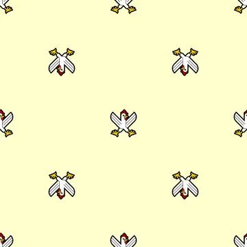 Skull rooster pattern seamless. Skeleton rooster background. Vector texture Illustrazione stock