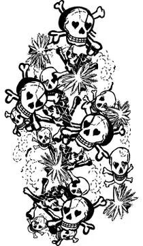 Skull Rose Vector Illustration Design Art Stock Illustration