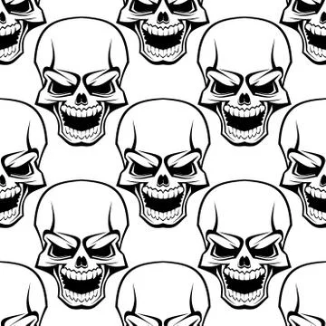Skull seamless background pattern Illustrazione stock