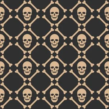 Skull seamless dark pattern Stock Illustration