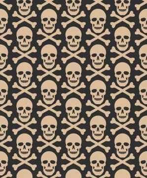 Skull seamless dark pattern Stock Illustration
