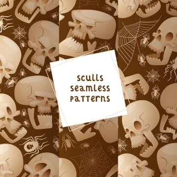 Skull seamless pattern vector dead head crossbones human tattoo illustration イラスト素材
