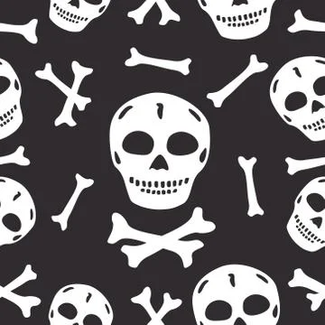Skull seamless pattern. Vector illustration Stock Illustration