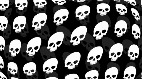 Skull Seamless Repeat Wallpaper in Black Stock Footage 71192293