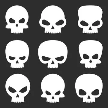 Skull set vector design illustration isolated on background Stock Illustration