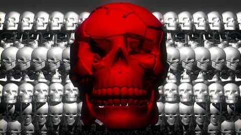 Skull-Shake-Red-Skull-Pattern-Short-Vj-Loop-Full-HD-LIMEART Stock Footage 100125372