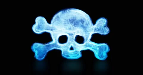 Skull shape with blue swirling particles. Stock Footage 140209932