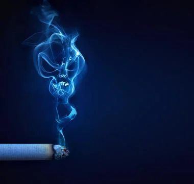 Skull Shape in Cigarette Smoke Stock Illustration