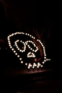Skull shape, made with different lights, mexico Stock Photos