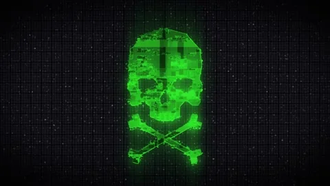 Skull shape with noise and glitching. Stock Footage 232989767