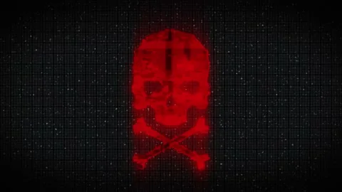 Skull shape with noise and glitching. Stock Footage 232989832