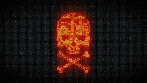 Skull shape with noise and glitching. Stock Footage 232990004