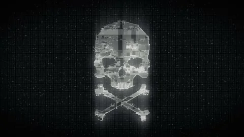 Skull shape with noise and glitching. Stock Footage 232990064