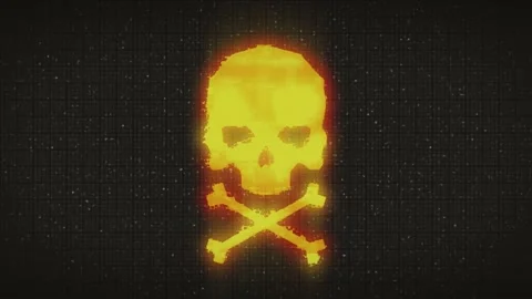 Skull shape with noise and glitching. Stock Footage 232990182