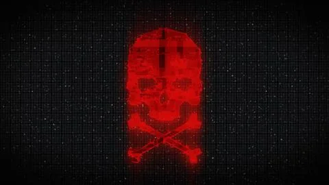 Skull shape with noise and glitching. Illustrazione stock