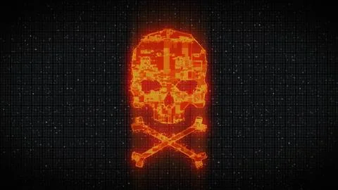 Skull shape with noise and glitching. 스톡 일러스트
