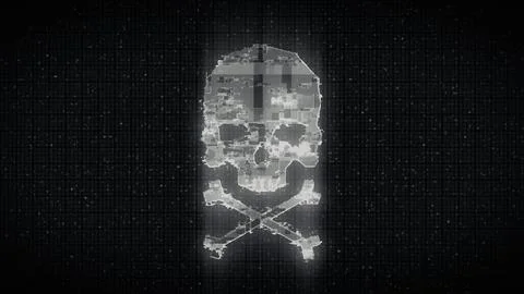 Skull shape with noise and glitching. Illustrazione stock