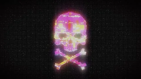 Skull shape with noise and glitching. Stock Illustration