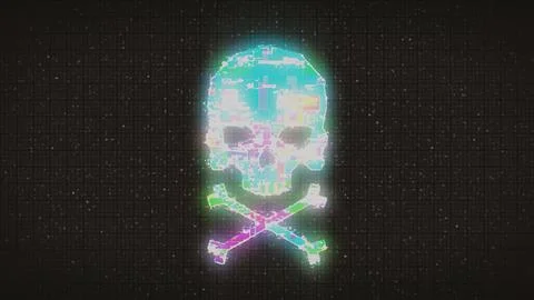Skull shape with noise and glitching. 스톡 일러스트