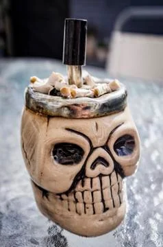 Skull Shaped Ashtray Stock Photos