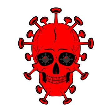 Skull shaped bacterium virus Stock Illustration