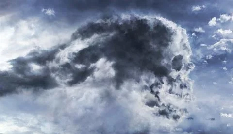 Skull shaped cloud Stock Illustration