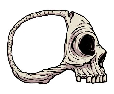 Skull side view frame vector illustration Illustrazione stock