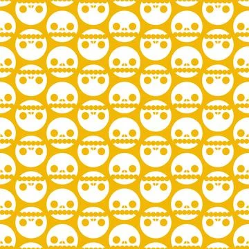 Skull simple geometric pattern seamless. Vector background Stock Illustration