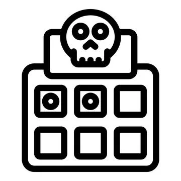 Skull sitting on top of a control panel icon Stock Illustration