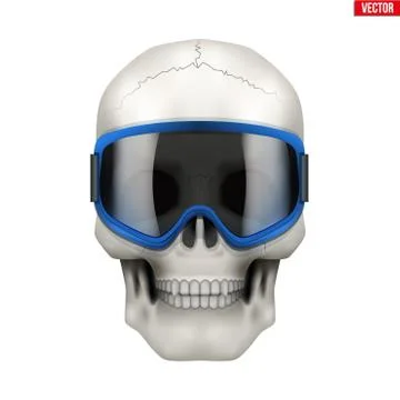 Skull with ski goggles Stock Illustration