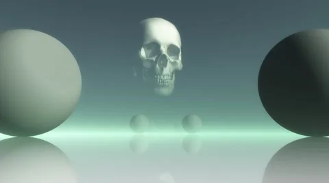 The skull in the sky abstract 3D planet Stock Footage 60808347