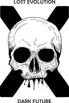 Skull with slogan Stock Illustration