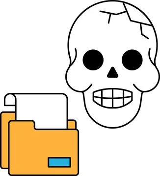 A skull is smiling and has its teeth showing Stock Illustration