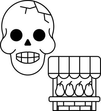 A skull is smiling and has its mouth open Illustrazione stock