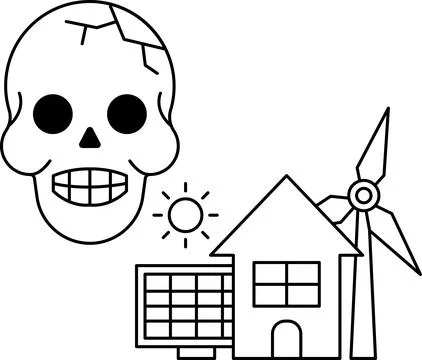 A skull is smiling and has its mouth open, with the sun shining on it Ilustración de archivo