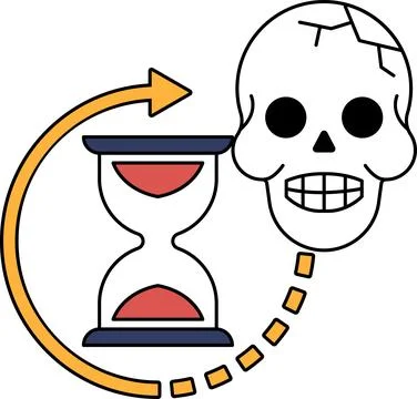 A skull is smiling and has its teeth showing Stock Illustration
