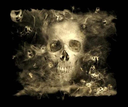 Skull with smoke demons Stock-Illustration