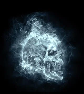 Skull in the smoke Stock Illustration
