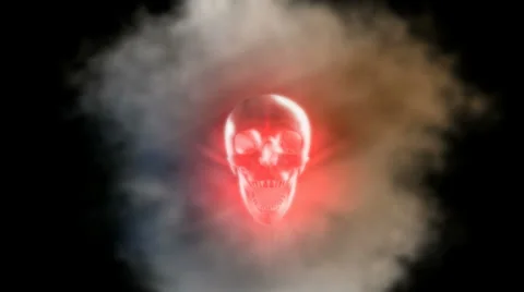 Skull smoke transition Stock Footage 32803845