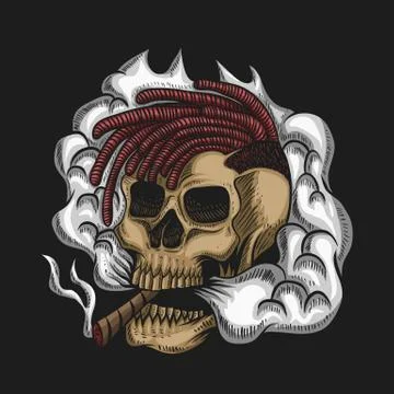Skull Smoke Vector illustration Stock Illustration