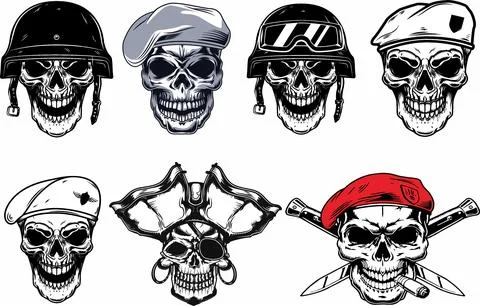 Skull soldier set Stock Illustration