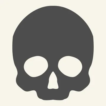 Skull solid icon. Danger vector illustration isolated on white. Bones glyph Stock Illustration