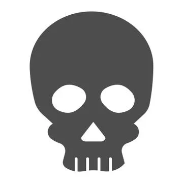 Skull solid icon. Deadman scary skeleton head. Halloween party vector design イラスト素材