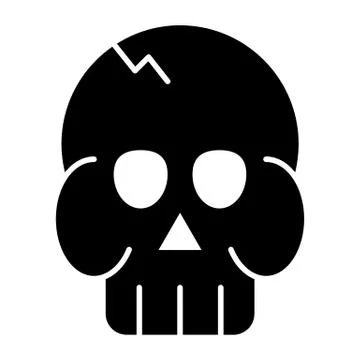 Skull solid icon. Death's head vector illustration isolated on white. Brainpan Stock Illustration