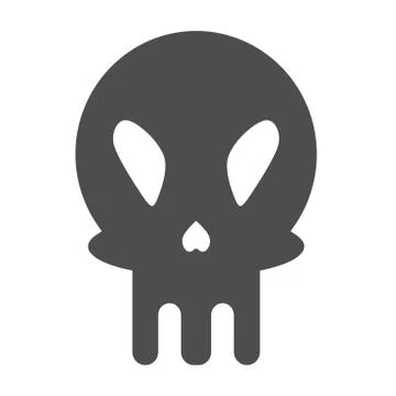 Skull solid icon. Skeleton vector illustration isolated on white. Bones glyph Stock Illustration