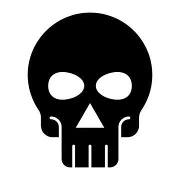Skull solid icon. Skeleton vector illustration isolated on white. Bones glyph Stock Illustration