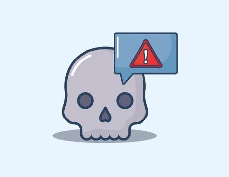 Skull with speech bubble Stock Illustration