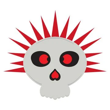 Skull with spike illustration	 Stock Illustration
